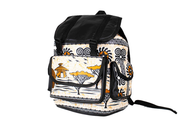 african leather backpacks Women's Casual Print Backpack - Red Ankara Backpack sized laptops Anstec African Print Backpack