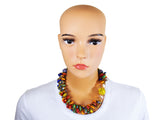 DC1 AFRICAN ETHNIC TRIBAL BEADED NECKLACE QFY